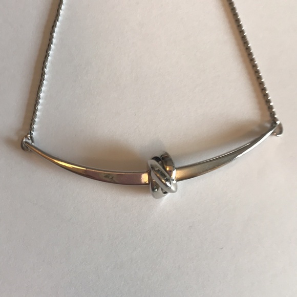 Silvertone Knotted Necklace - Picture 3 of 5